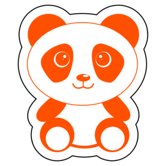 Cute Begging Panda Sticker (Orange)